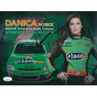 Danica Patrick NASCAR Racer Signed 8.5x11 Promo Cardstock Photo JSA Authentic