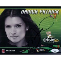 Danica Patrick IndyCar Racer Signed 6.25x8 Promo Cardstock Photo JSA Authentic