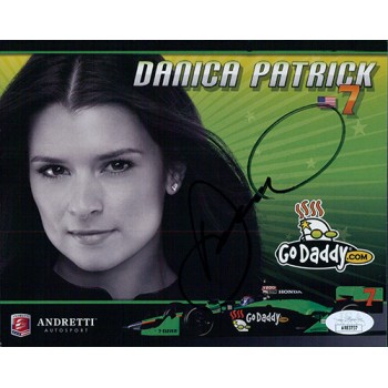Danica Patrick IndyCar Racer Signed 6.25x8 Promo Cardstock Photo JSA Authentic