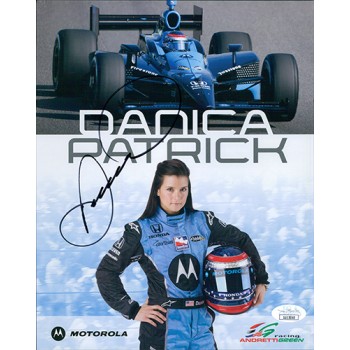 Danica Patrick CART Racer Signed 8x10 Promo Cardstock Photo JSA Authenticated