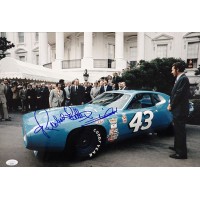 Richard Petty Mario Andretti Signed 12x18 Glossy Photo JSA Authenticated