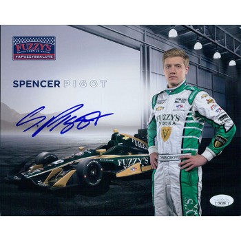 Spencer Pigot Indy Car Racer Signed 8x10 Cardstock Promo Photo JSA Authenticated Spencer Pigot Indy Car Racer Signed 8x10 Cardstock Promo Photo JSA Authenticated