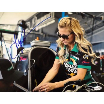 Leah Pritchett Top Fuel dragster Signed 11x14 Glossy Photo JSA Authenticated