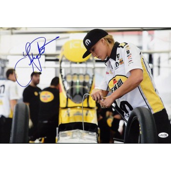 Leah Pritchett Top Fuel dragster Signed 12x18 Glossy Photo JSA Authenticated