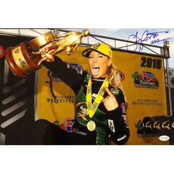 Leah Pritchett Top Fuel dragster Signed 12x18 Glossy Photo JSA Authenticated