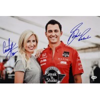 Graham Rahal Courtney Force Signed 12x18 Glossy Photo JSA Authenticated