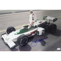 Johnny Rutherford Indy Racer Signed 12x18 Glossy Photo JSA Authenticated