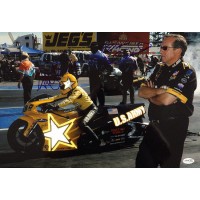 Angelle Sampey Don Schumacher NHRA Signed 12x18 Glossy Photo JSA Authenticated