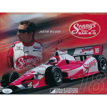 Justin Wilson Indy Car Racer Signed 8.5x11 Cardstock Photo JSA Authenticated