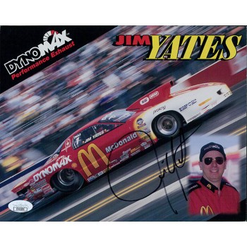 Jim Yates NHRA Driver Signed 8x10 Cardstock Promo Photo JSA Authenticated