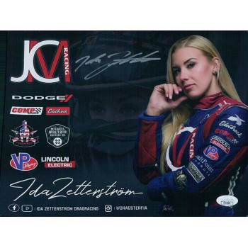 Ida Zetterstrom NHRA Driver Signed 8.5x11 Cardstock Promo Photo JSA Authentic