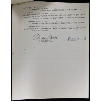 Joan Bennett Actress Signed Typed Fallen Angels Contract JSA Authenticated