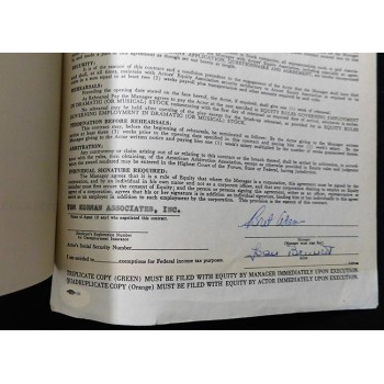 Joan Bennett Actress Signed Typed Never Too Late Contract JSA Authenticated