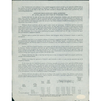 Joan Bennett Actress Signed Typed The Mike Douglas Show Contract JSA Authentic