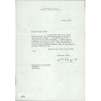 Richard Byrd Polar Explorer Signed Typed Letter Stationery JSA Authenticated