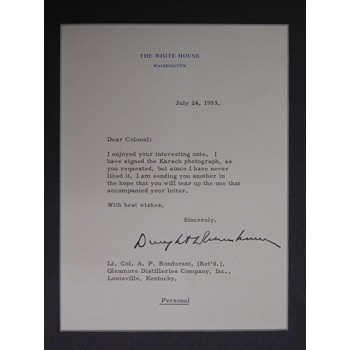 Dwight D. Eisenhower President Signed White House Typed Letter JSA Authenticated