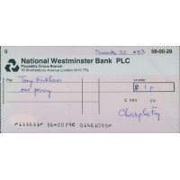 Christopher Fry Screenwriter Playwright Signed Cancelled Check JSA Authenticated
