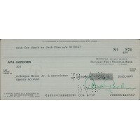 Ava Gardner Actress Signed Cancelled Check JSA Authenticated