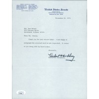 Hubert Humphrey Vice President Senator Signed Typed Letter JSA Authenticated