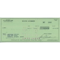David Janssen Actor Signed Cancelled Check JSA Authenticated