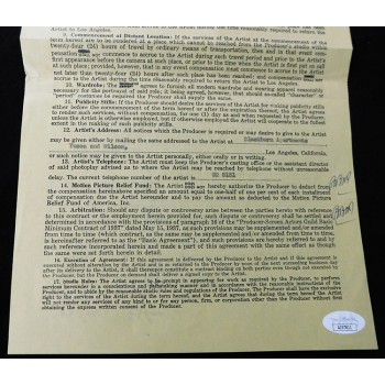 Fuzzy Knight Signed Typed Contract For Lady And The Cowboy JSA Authenticated