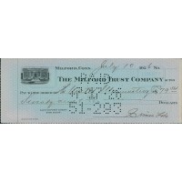 Simon Lake Submarine Inventor Signed Cancelled Check JSA Authenticated