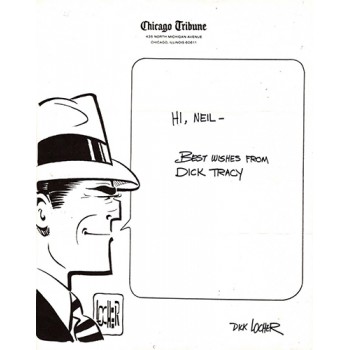Dick Locher Signed Dick Tracy 8.5x11 Chicago Tribune Letterhead JSA Authenticated