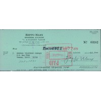 Zeppo Marx Signed Original Vintage Green Bank Check JSA Authenticated