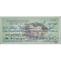 Elizabeth Montgomery Actress Signed Cancelled Personal Check JSA Authenticated Elizabeth Montgomery Actress Signed Cancelled Personal Check JSA Authenticated