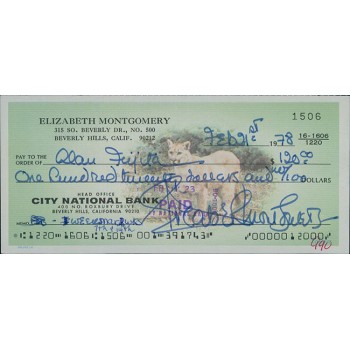 Elizabeth Montgomery Actress Signed Cancelled Personal Check JSA Authenticated