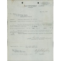 Franklin D. Roosevelt Signed Typed 1919 Navy Department Letter JSA Authenticated