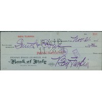 Ben Turpin Actor Signed Cancelled Check JSA Authenticated