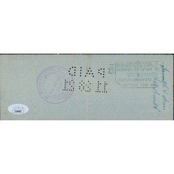 Ben Turpin Actor Signed Cancelled Check JSA Authenticated