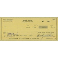 Bobby Vinton Actor Signer Signed Cancelled Check JSA Authenticated