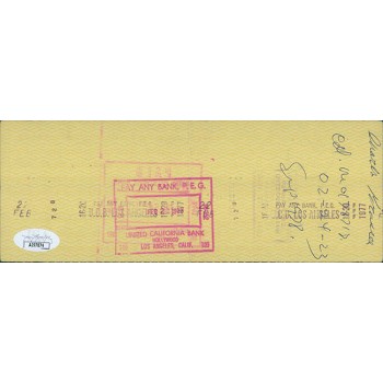 Mae West Actress Singer Signed Cancelled Check JSA Authenticated