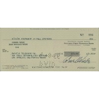 Cornel Wilde Actor Singer Signed Cancelled Check JSA Authenticated