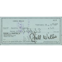 Chill Wills Actor Signer Signed Cancelled Check JSA Authenticated