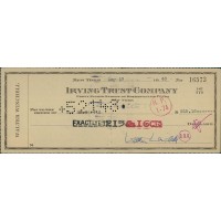 Walter Winchell Journalist Newsman Signed Cancelled Check JSA Authenticated