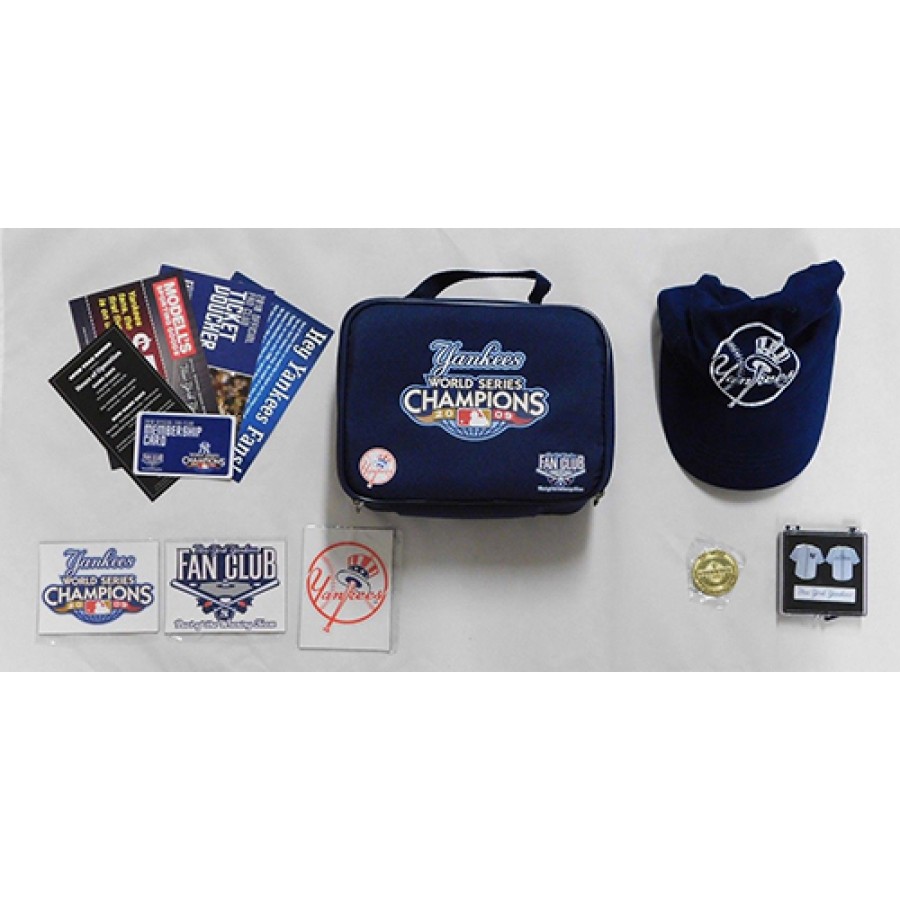 New York Yankees 2009 Fan Club Swag Package Set Sealed Pins Flag Coin  Magnets and more