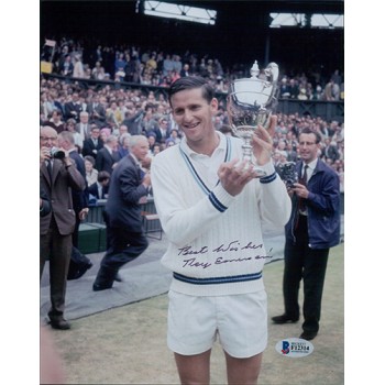 Roy Emerson Tennis Star Signed 8x10 Matte Photo Beckett Authenticated
