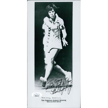 Billie Jean King Tennis Star Signed 5x10 Glossy Photo JSA Authenticated