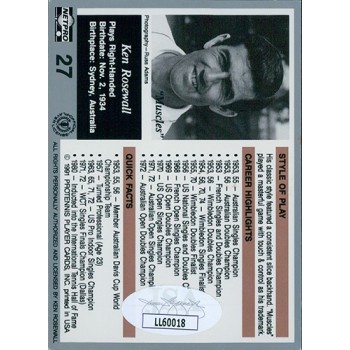 Ken Rosewall Tennis Star Signed 1991 NetPro Legends #27 Card JSA Authenticated