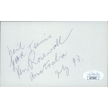 Ken Rosewall Tennis Star Signed 3x5 Index Card JSA Authenticated