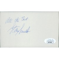 Stan Smith Tennis Star Signed 3x5 Index Card JSA Authenticated