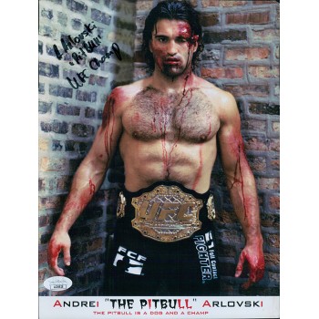 Andrei Arlovski UFC MMA Fighter Signed 8.25x11 Cardstock Photo JSA Authenticated