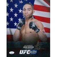 John Dodson UFC MMA Fighter Signed 8.5x11 Cardstock Photo JSA Authenticated