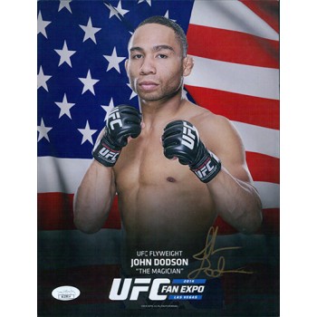 John Dodson UFC MMA Fighter Signed 8.5x11 Cardstock Photo JSA Authenticated