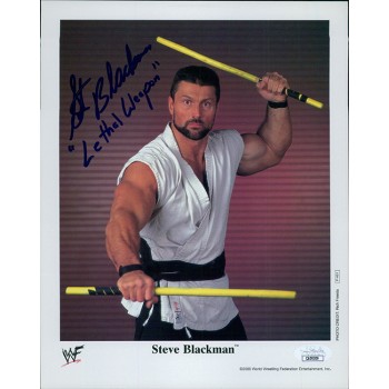 Steve Blackman WWF WWE Signed 8x10 Cardstock Promo Photo JSA Authenticated