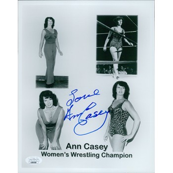 Ann Casey NWA Wrestler Signed 8x10 Glossy Photo JSA Authenticated