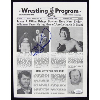 JJ Dillon NWA WWF WWE Wrestling Signed 8.75x11.25 Program JSA Authenticated